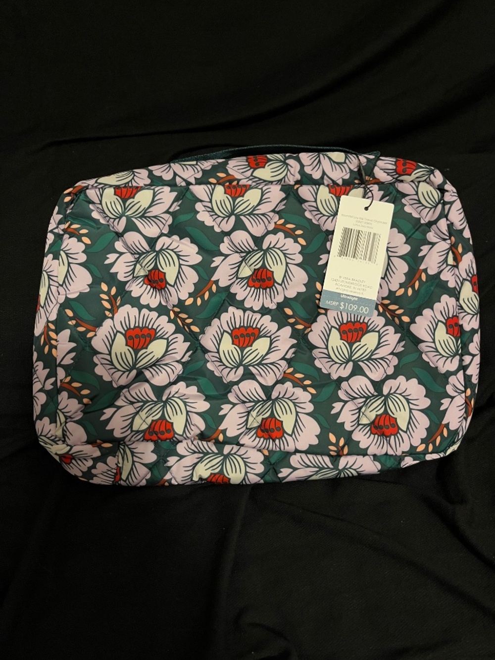 Vera Bradley Ultralight Lotus Sea Moss Lay Flat Backpack & Organizer Travel Set - Picture 7 of 15